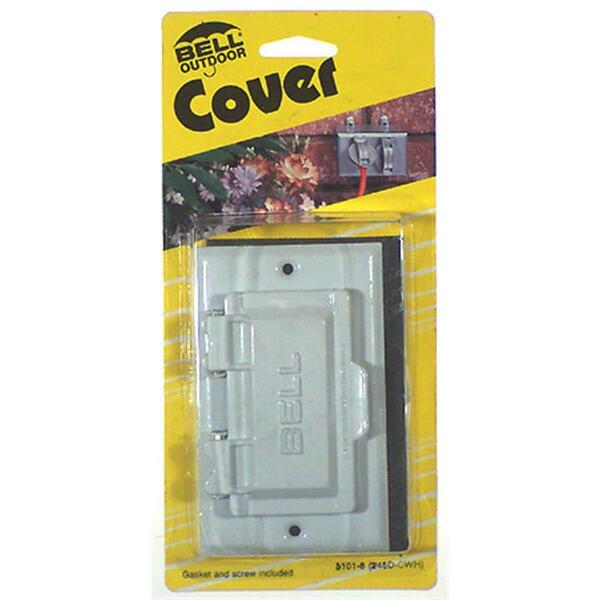 Hubbel Electric Raco Electrical Box Cover, 1 Gang, Rectangular, Aluminum, Flip/Snap, GFCI 5101-7